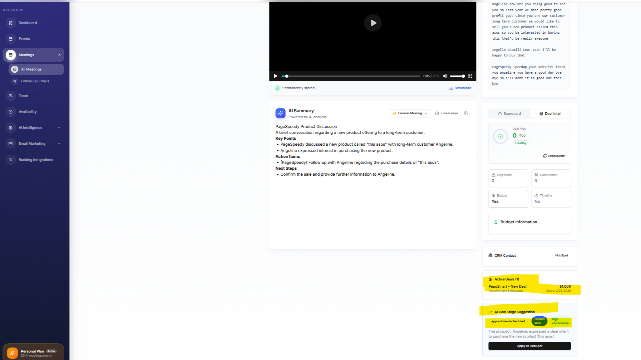 Deal Context for Meeting Preparation